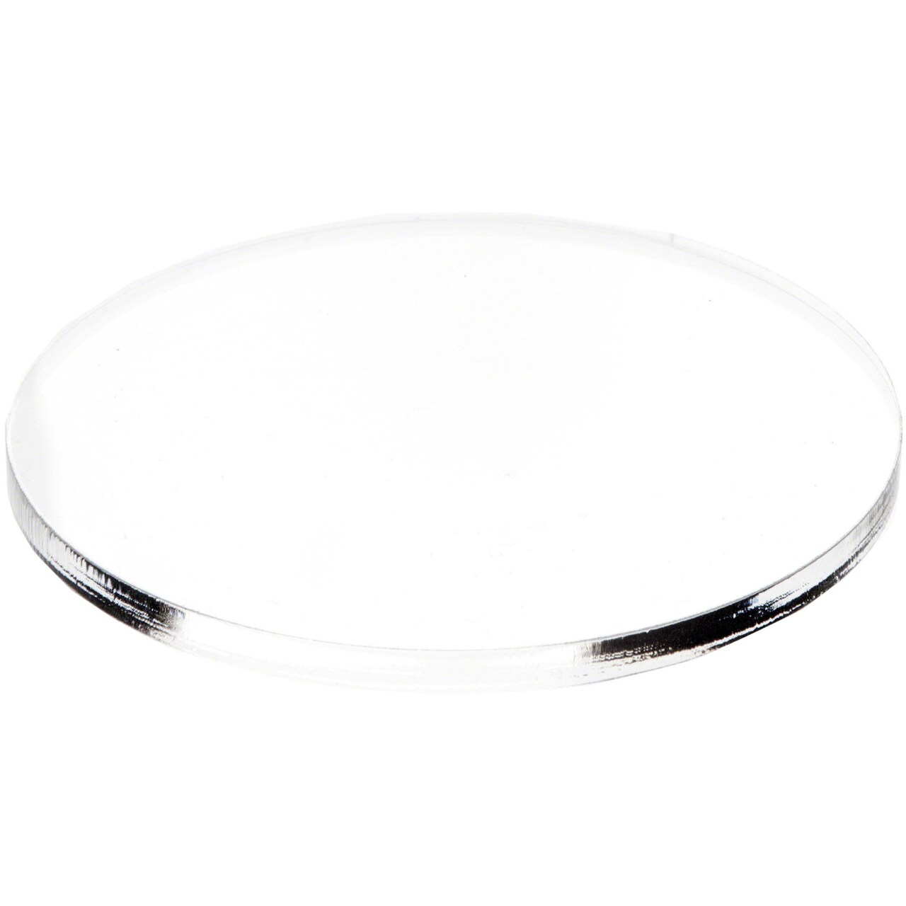 Plymor Clear Acrylic Round Standard-Edge Display Base, 4" W x 4" D x 0.25" H